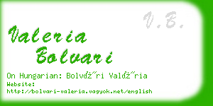 valeria bolvari business card